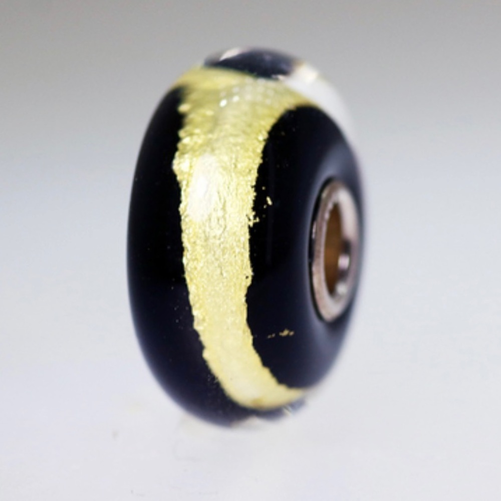 Trollbeads black gold bead *RETIRED*